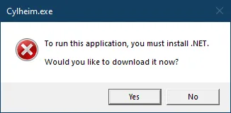 .NET not installed error