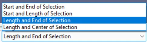 Length and End of Selection
